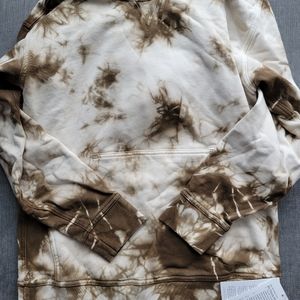 lululemon athletica Brown and Cream Tie-Dye Hoodie Sweatshirt
